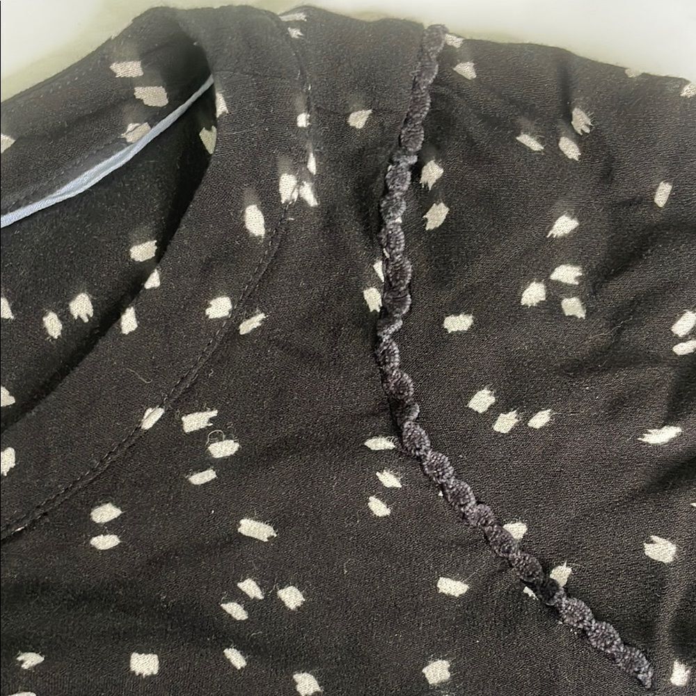 MaeveâAnthropologie Cheyenne Black and White Peplum Blouse Long Sleeve - Picture 9 of 11